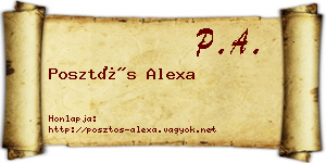 Posztós Alexa névjegykártya